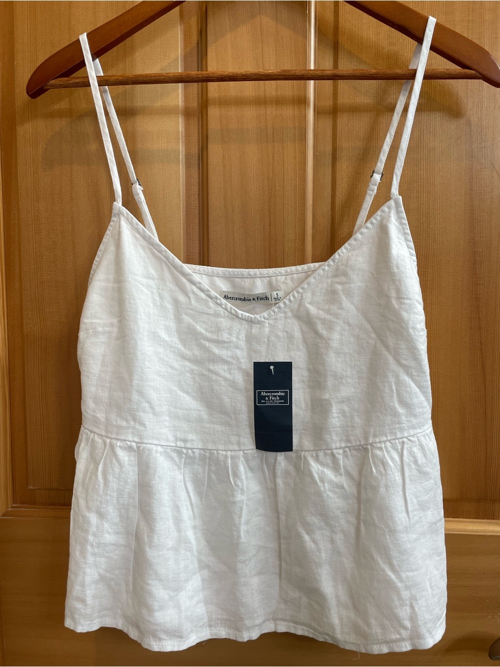 Abercrombie & Fitch White Linen Peplum Cami Top